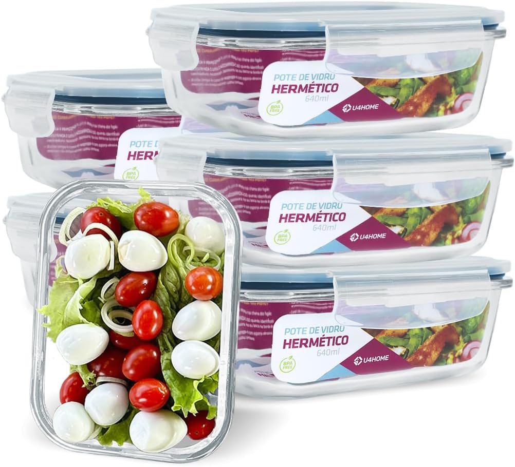 potes de vidro para armazenar alimentos