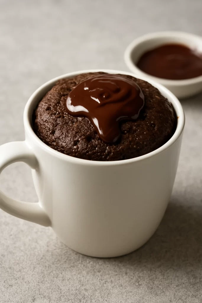 bolo de chocolate de caneca feita no forno de micro-ondas